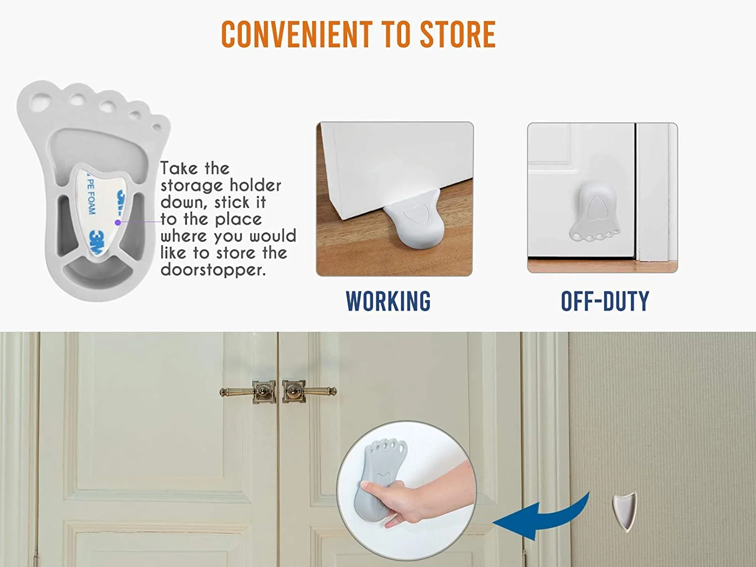 MZL Foot Shape Rubber Door Stopper Childproof Door Stop Safety Anti-Pinch Hand And Foot Door Plug