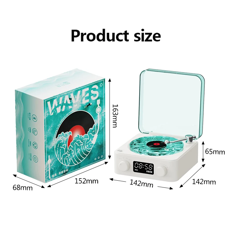 Retro Digital HiFi Speaker Alarm Clock Blue tooth CD Player Portable Color Light Desktop Alarm Clock Speaker Household