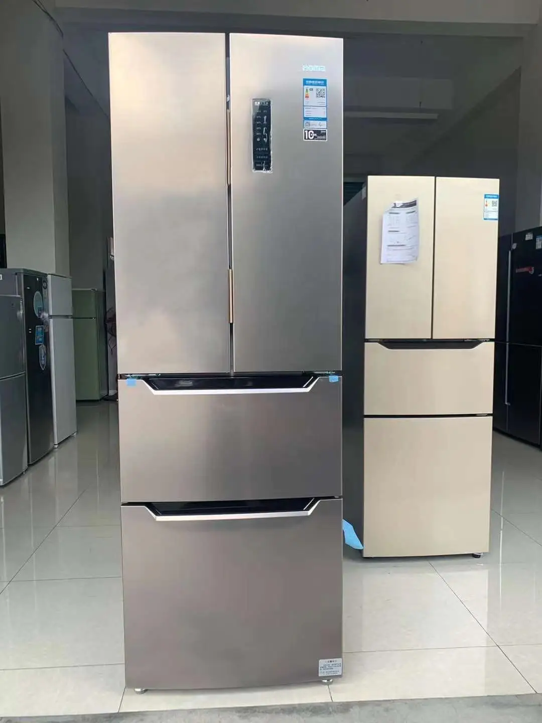French style multi door household refrigerator with water dispenser MK628 air-cooled frost free variable frequency 554L liter