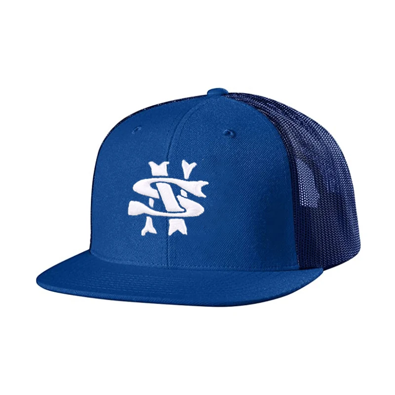 China Men Hats Snapback Trucker Custom Logo Wholesales Gray Mesh Hats Male Snapback Hat Flat Brim Mesh Trucker Sport Cap