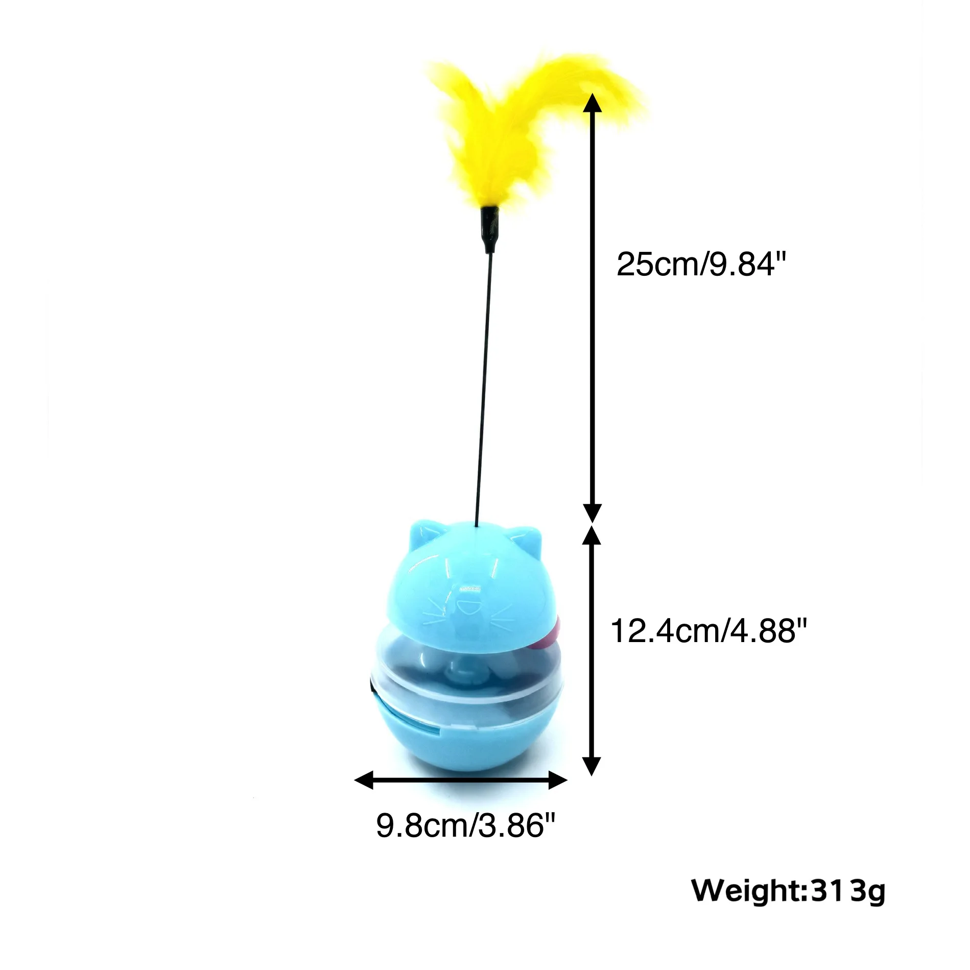 Feather Pole Tumbler for Pets for Playing with Missed Food Ball Fun Pet Toy