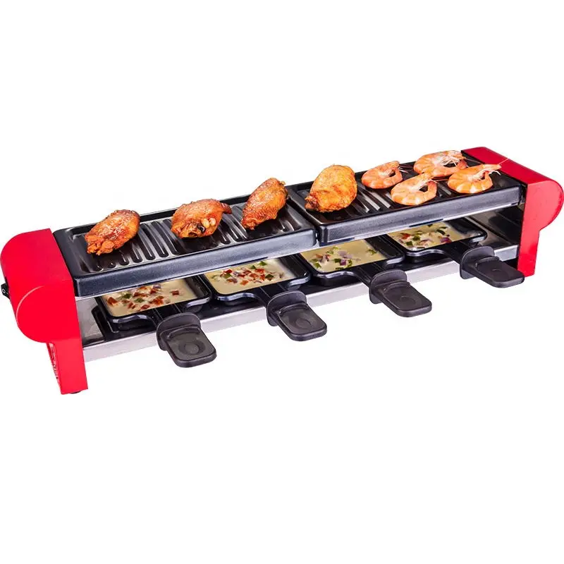 Table Raclette Grill Easy Cleaning Nonstick Plate Electric BBQ Raclette Table Grill for 4  person raclette  stone grill