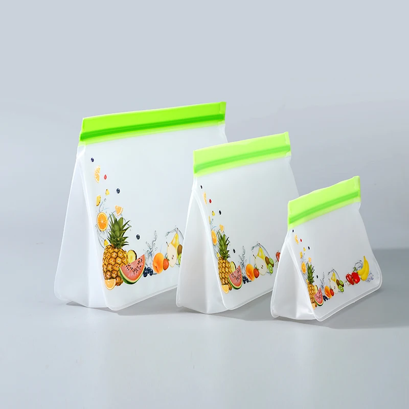 Wholesale price multi-purpose strong toughness PEVA zipper packaging bags for vegetable freezer bags