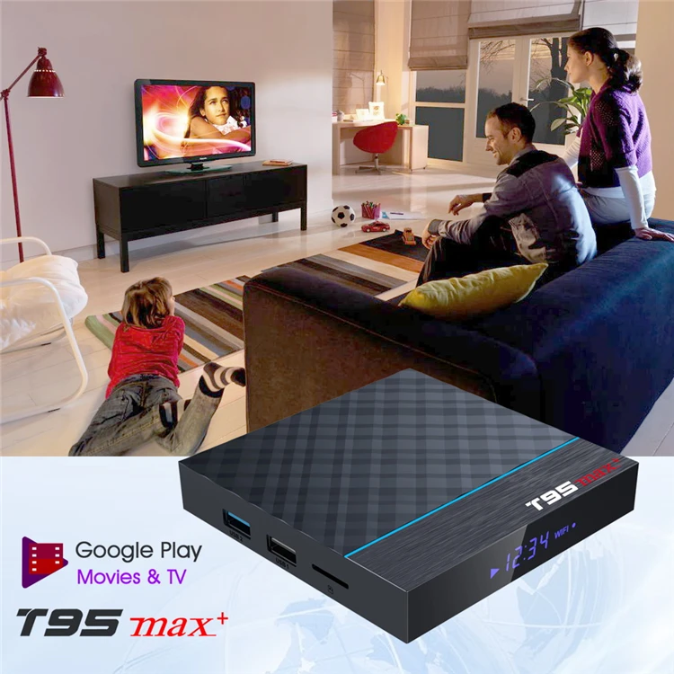 T95 MAX Plus + 4gb 64gb Smart Android 9.0 TV BOX Amlogic S905X3 4G RAM 32G Wifi Set-Top Box T95MAX HD Video Ott Media Player
