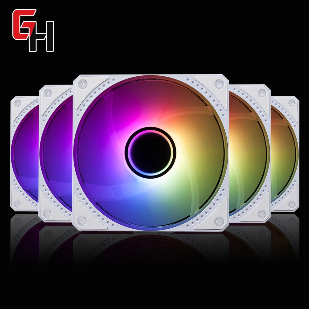 Ready To Ship computer radiator pc case cooling fan 120mm rgb color change computer case fan for gaming case