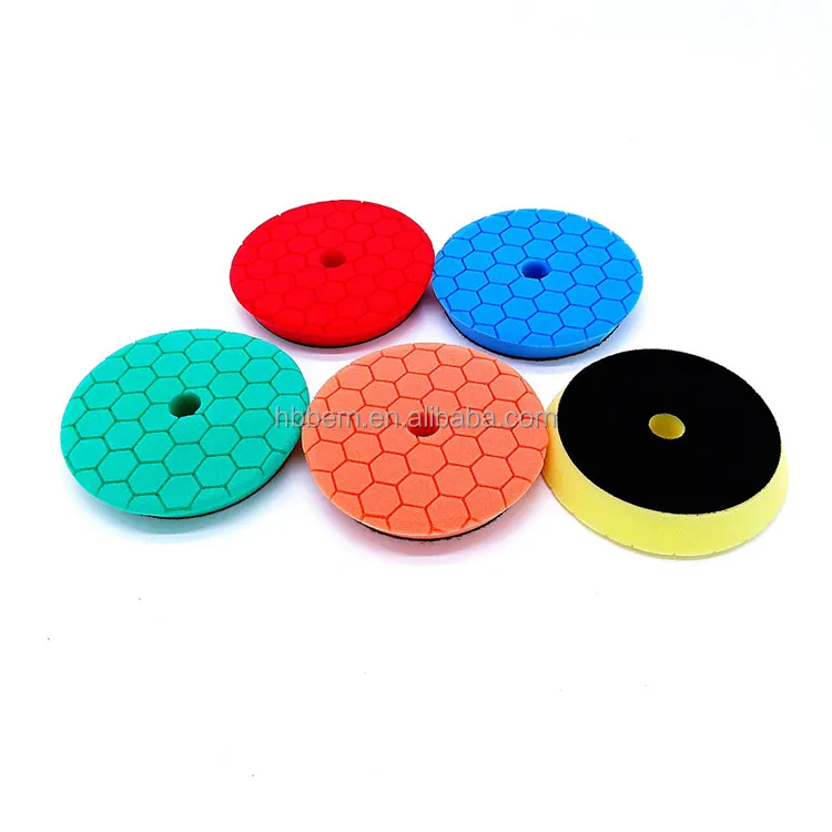 7 Inch Car Polishing Pad Sponge Honeycomb Bevel Edge Buffing Pads Form Polish Car