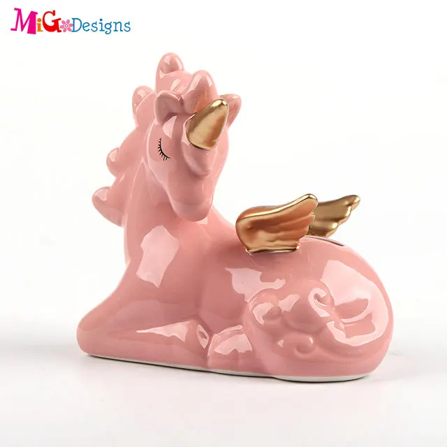 
wholesale cute ceramic cupcake design penguin pikachu rabbit coin piggy Bank 