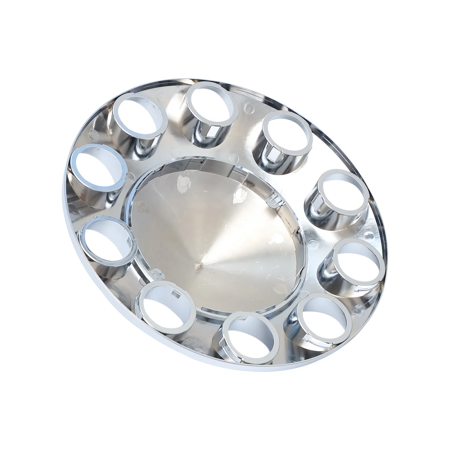 Ninetin Truxpro Spiked Chrome ABS Front Axle Covers Kit Hubcaps with 20 Pieces 33mm Thread on Lug Nut Covers for Semi Trucks