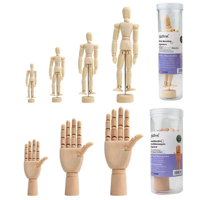 Wholesale Artist Human Manikin Hand model Oem Chinese Hemu Wooden Manikin For Art Supplies