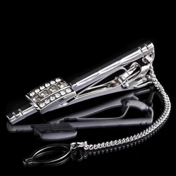 fashion zircon copper diamond chain business wedding tie clip bar for men