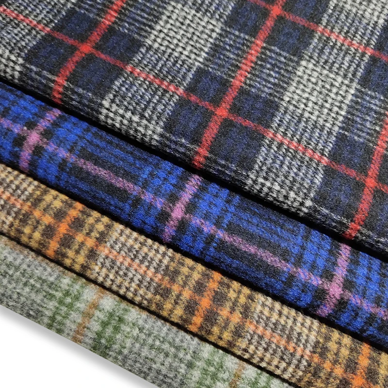 
New listing Yarn-dyed Fashion tweed woolen fabric checked style hot sale overcoat fabric 