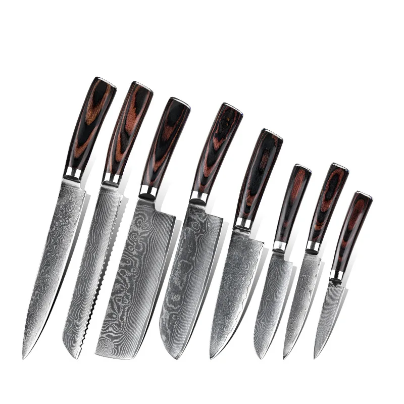 Chef knife 67 layers damascus knife with pakka wood accept customized