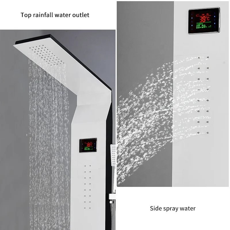 Bath & Shower Faucets portable her panel cupc led  shower rain sanitary hand shower set stainless steel show