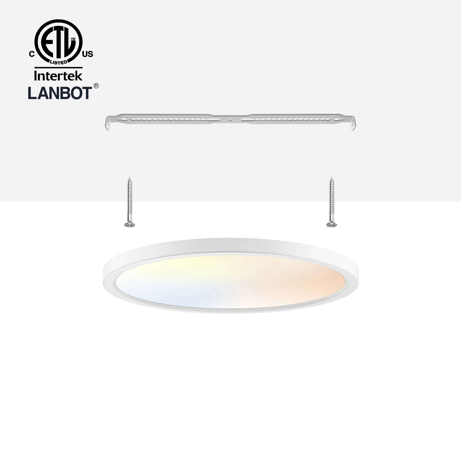 Lanbot квадратной формы 16 дюймов ETL 5CCT светодиодный потолочный светильник AC120V 50000 часов рабочего времени для помещений