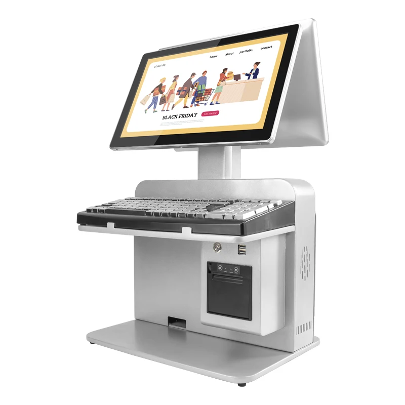 High Speed Built-In 58 MM Thermal Printer 15.6Inch POS System Printer Machine Cash Register Set