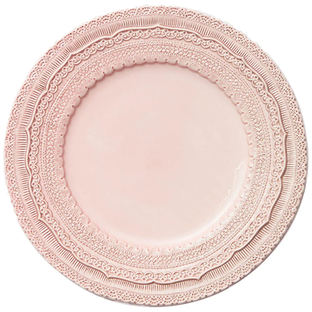 Wholesale Nordic pink crockery ceramic dinner set durable china tableware stoneware plate sets color glaze dishes decorative