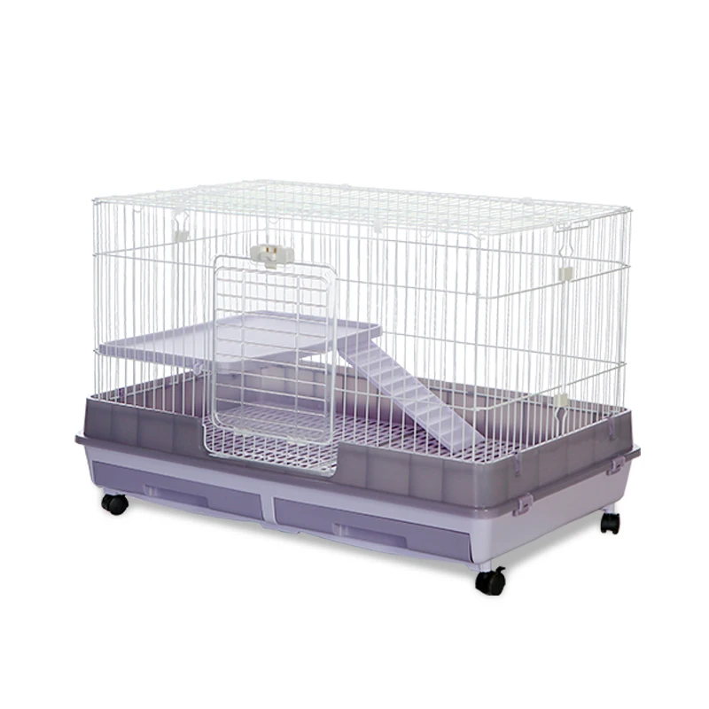 Luxury Fashion Pet Houses of Wheels Indoor Large Cage Small Animals House Metal Rabbit Cage