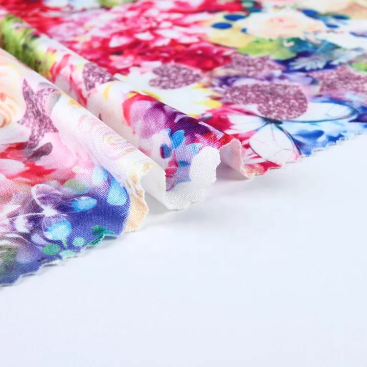 2021 Hot Sale China Wholesale Custom Made Double Faced Spandex Print Cloth For Fashion Dress