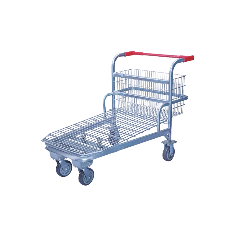 High quality metal hand trolley stainless steel platform trolley for goods transport