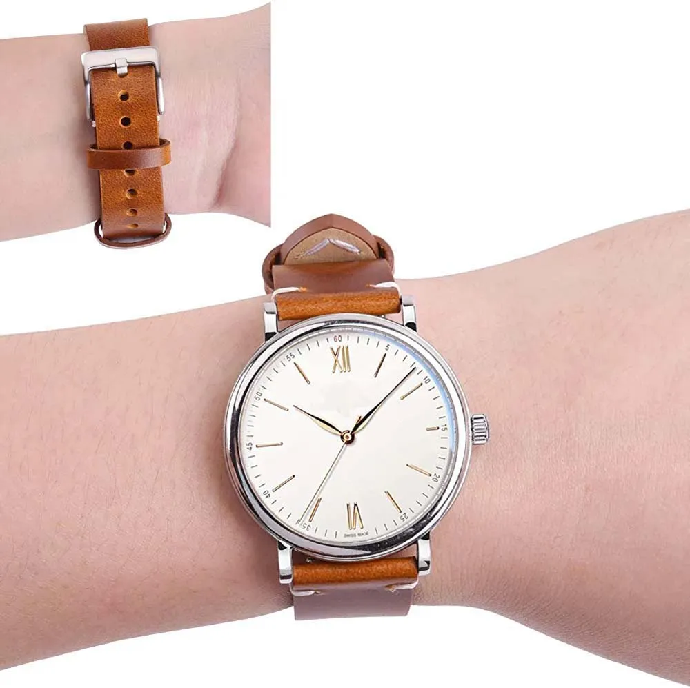 OEM Fashion 20mm 22mm 24mm quick Release Crazy Horse Leather Watch Band for men and women watches