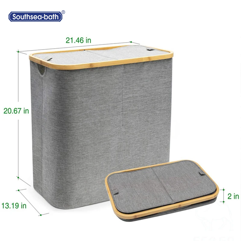 Бамбуковая складная корзина для белья хорошего дизайна