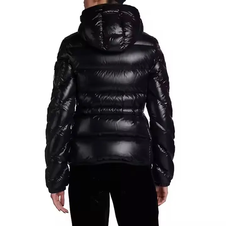 OEM Custom Ladies White Duck down Jacket Wholesale Winter Quilted Coat with Bubble Hood Long Padding Puffer Jacket