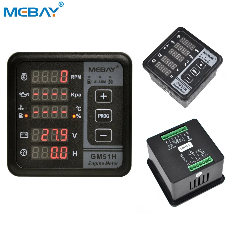 Mebay Digital Oil Pressure Meter Engine Panel Meter GM51H