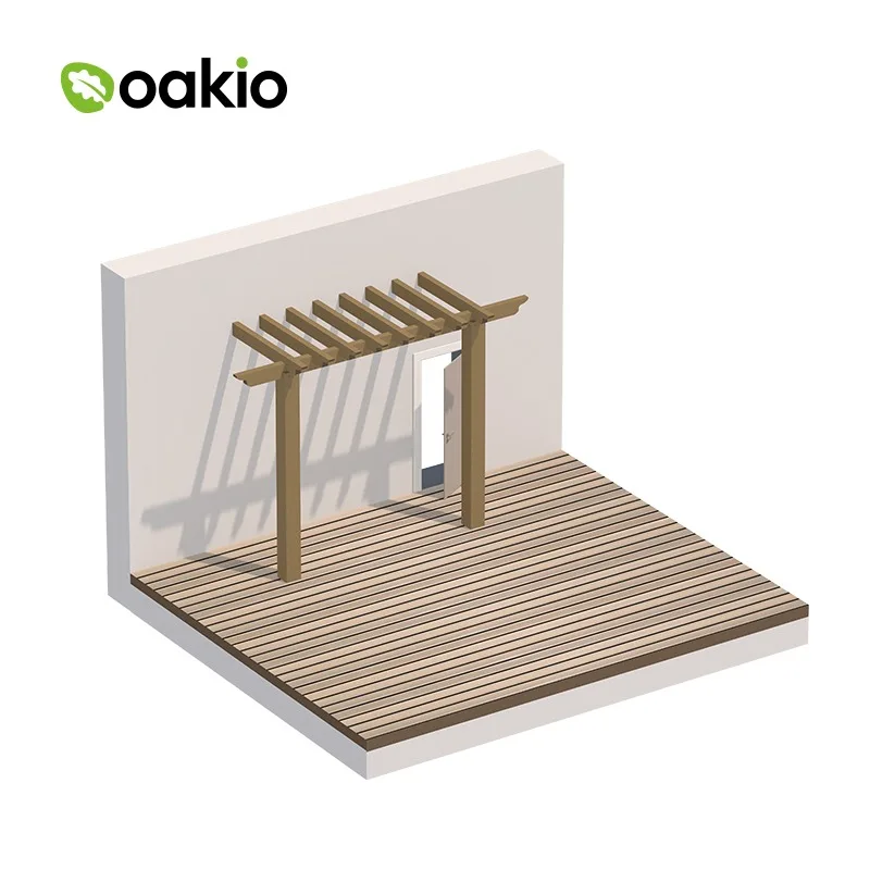 Waterproof  WPC Garden Gazebo Roof Outdoor Wood Plastic Composite Pergola