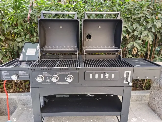 20 People Gas Charcoal Combo Combination Hybrid Gas Bbq Barbecue Grills With Infrared Burner For Outdoor Kitchen Cooking Machine