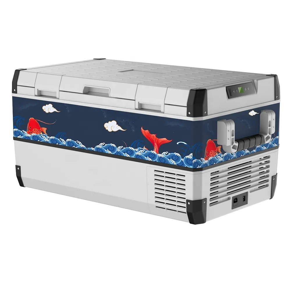 FROZEN 75L Dual-use Automobile camping fridge 12v Toyota Car Fridge Portable Refrigerator for RV