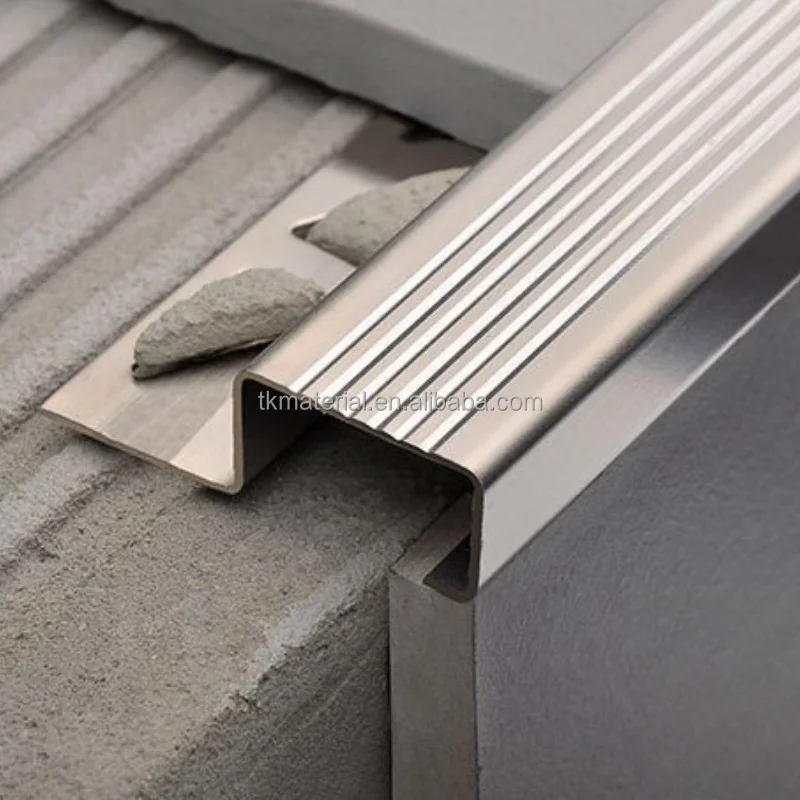 Modern Metal Corner Protectors Anti-Slip Strip Stair Nosing Trim Profiles Hotel Home Building Tile Edge Material Home Office