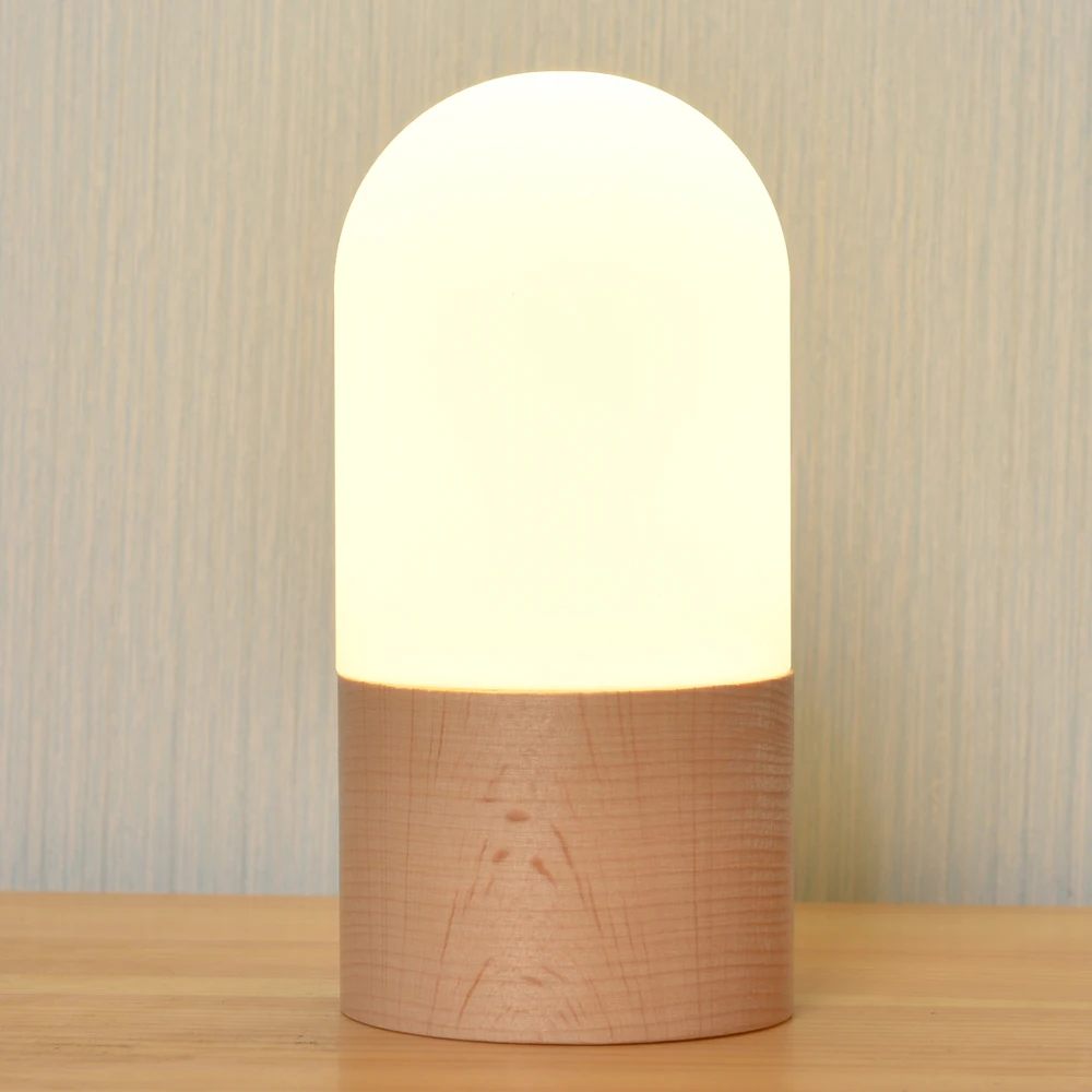 
2021 new design Led Lighting Bedroom Bedside Wood Natural Beech Night Light Home Decor Table lamp 