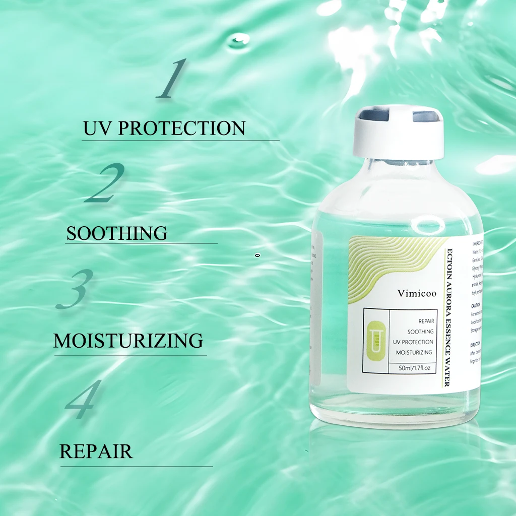 Korean Vegan OEM ODM Collagen Repair Skin Care Beauty Product Uv Protection Soothing Ectoin Aurora Essence Water