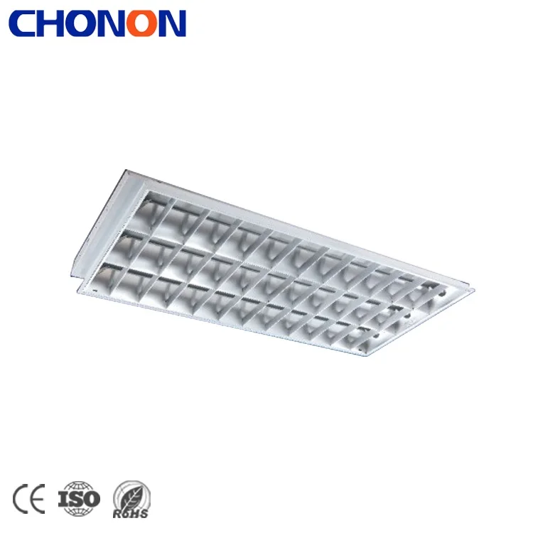 White Steel Housing Diammables Grille Light With Electronic Ballast