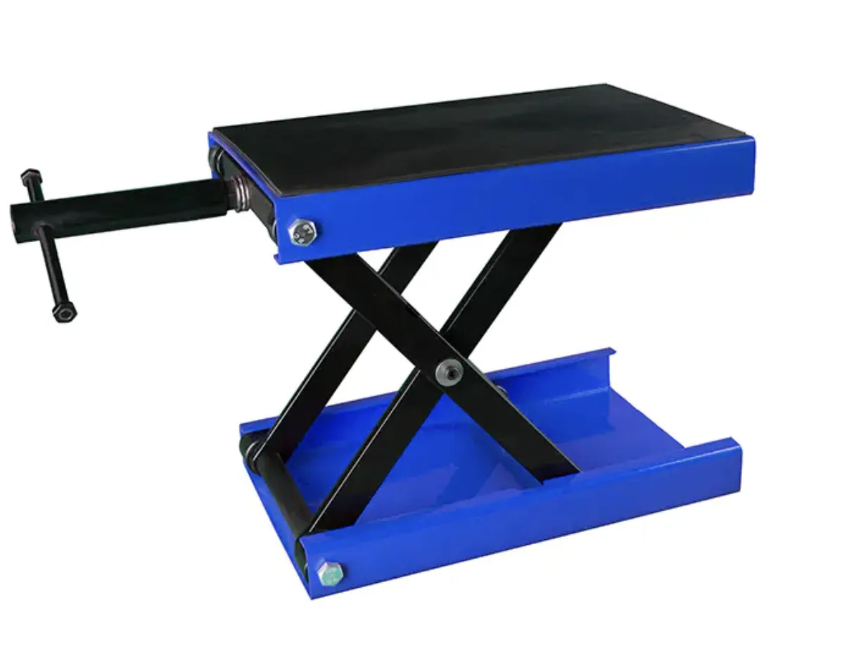 500kg Motorcycle Lift Center Scissor Lift Jack Wide Flat Hoist Stand for Street Bikes ATVs Garage Repair Stand