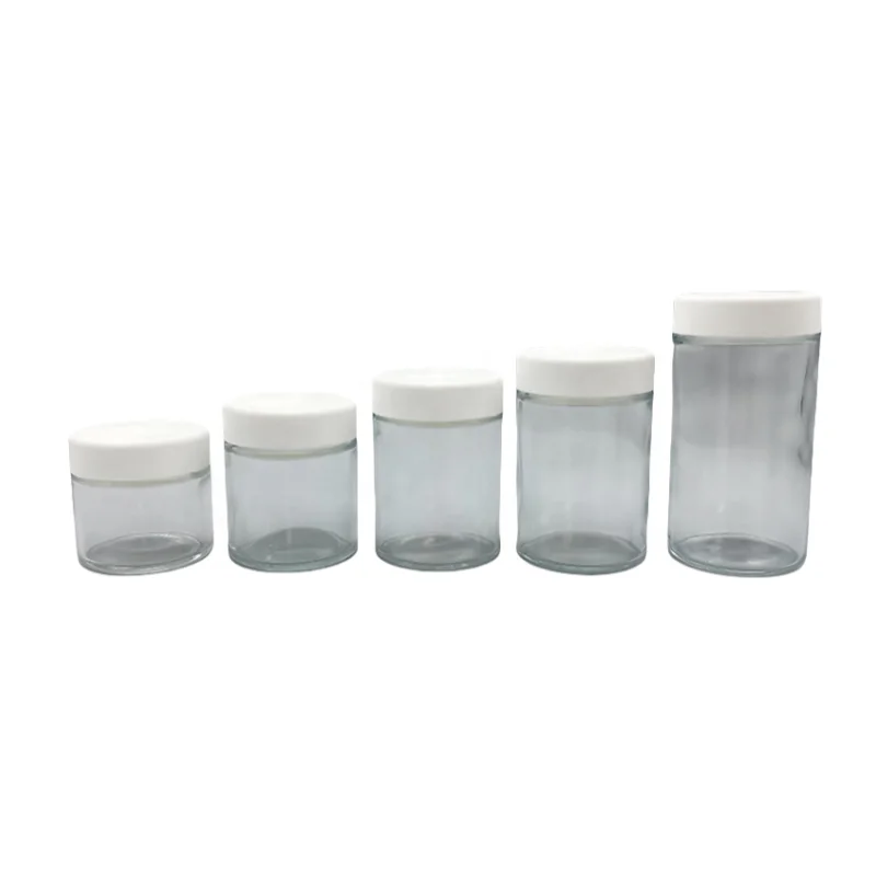 Empty Skincare Glass Jar Packaging Round Glass Pot Honey Storage Custom Cosmetic Glass Jars With Lids
