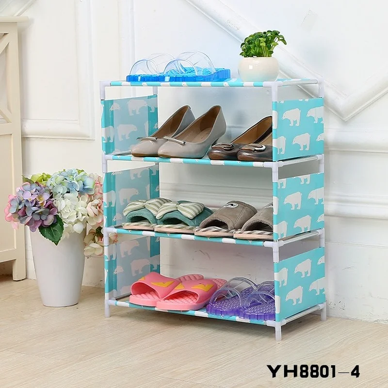 
New fabric four-layer simple shoe rack assembly non-woven three-way assembly shoe rack storage shoe rack 