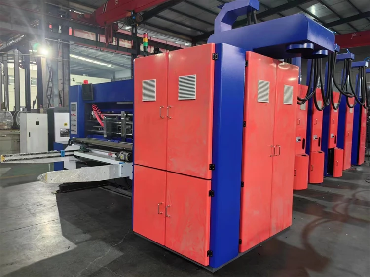 automatic 4 color printing slotting die cutting flexo printer slotter with folder gluer machine
