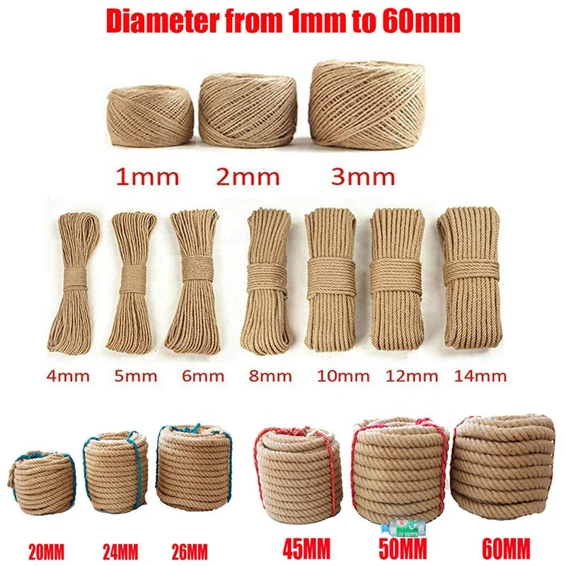 (RIOOP) Natural Sisal Yarn 3 ply Twisted Hemp Cord Manila Twine Jute Rope for DIY Craft and Packing