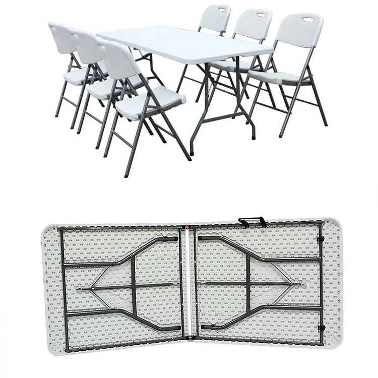 Modern Design Outdoor Garden Stackable HDPE Folding Tables and Chairs for Restaurant Dining Parties or Camping
