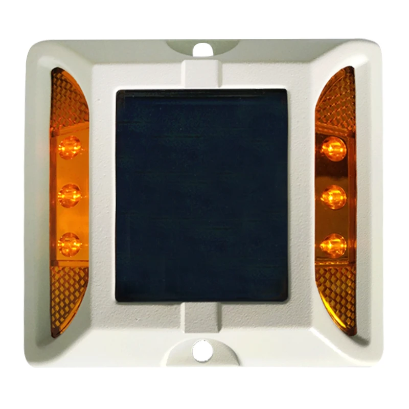  Solar Road Stud HOAN Aluminum LED Driveway Underground Street Garden Traffic Deck Marker Light Yellow Green Waterproof