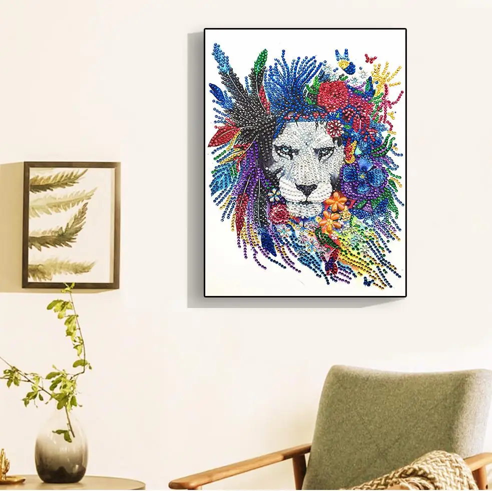  High Quality Beautiful Lion Special Shaped Drill 3D Diamond