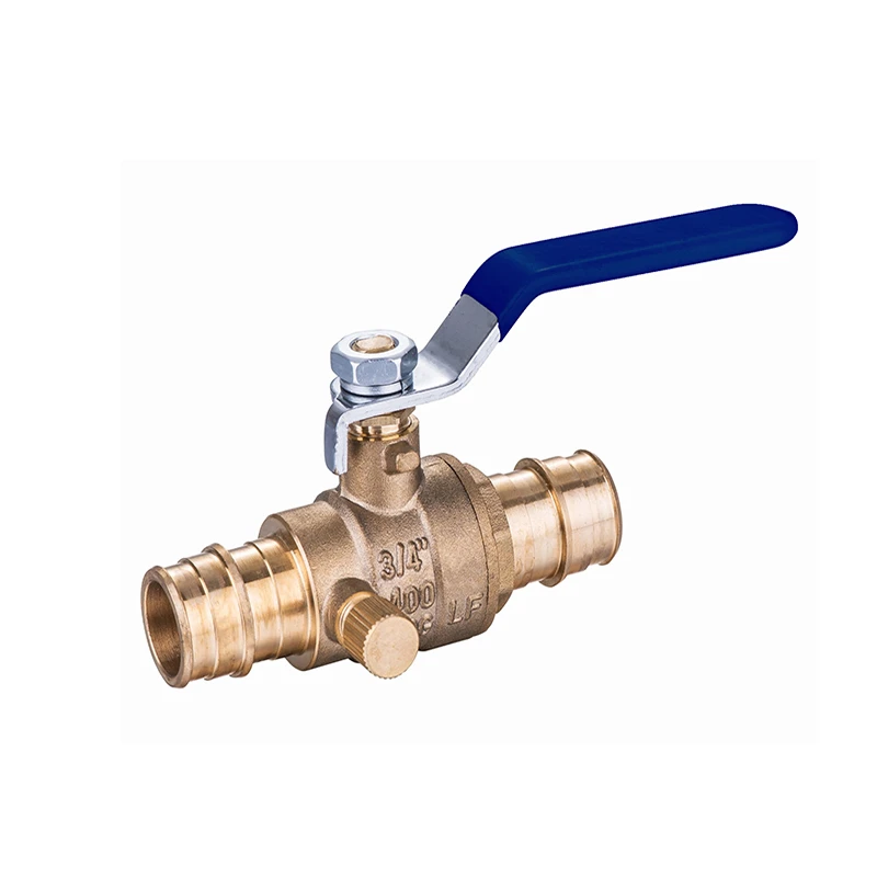 AVONFLOW High Quality Brass PXE Ball Valve Full Port Quarter-Turn Lever for Water PEX1960 x PEX1960 with drain