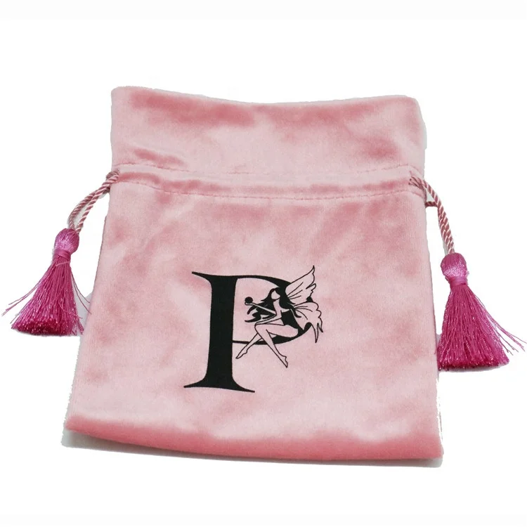 Super September Pink Luxury Velvet Bags Gift packaging with dustproof bag Soft Jewelry Pouch with Drawstrings