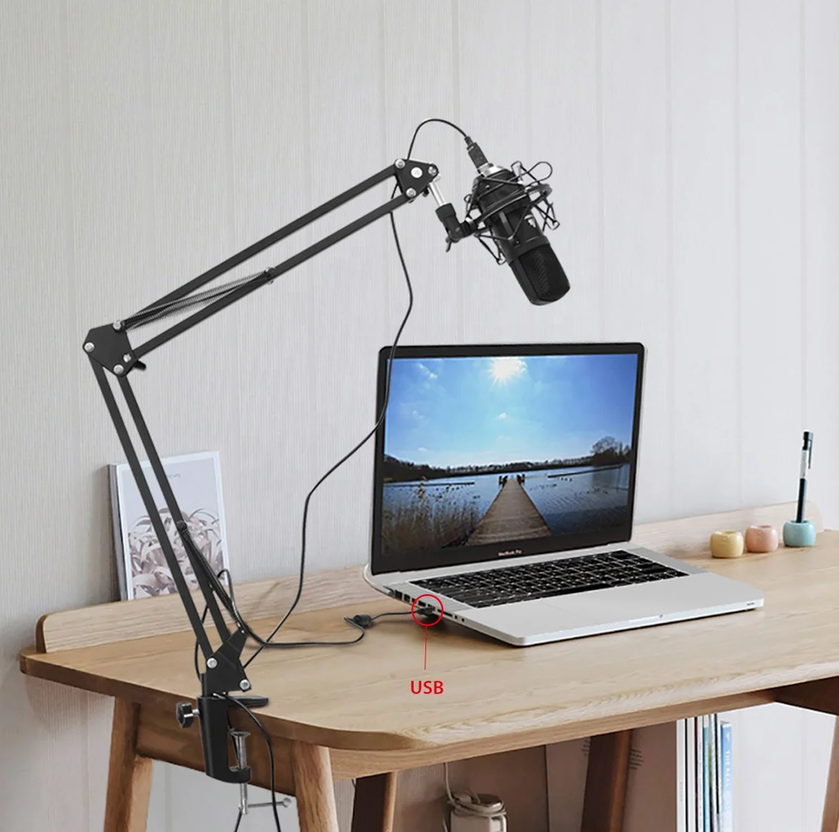 MAONO профессиональное аудио стерео микрофон Студийный микрофон с подставкой для микрофона