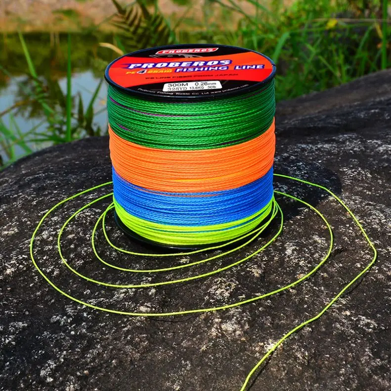 PROBEROS Fishing Line 4 Stands Braid Fishline 300M/328Yards PE Braided Line Multifilamento De Pesca