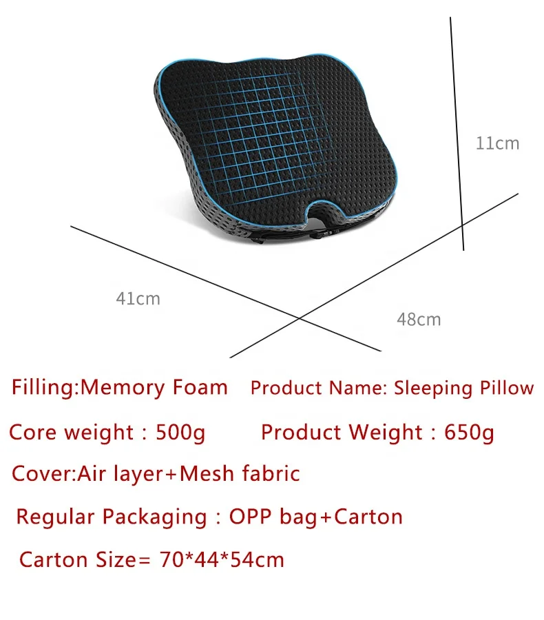 New Arrival Non Slip Orthopedic Memory Foam Seat Cushion Car & Airplane Pain Relief Cover for Camping