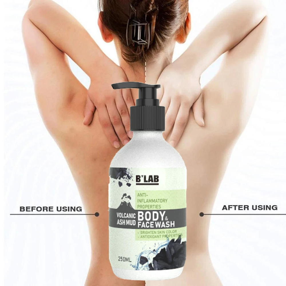 Private Label Volcanic Ash Mud Body & Face Wash Whitening Moisturizing Body Shower Gel