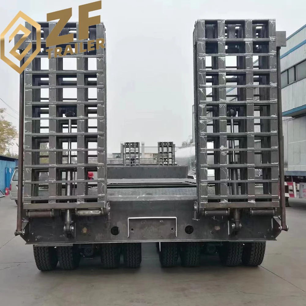 3 4 Axles Lowbed Semi Trailers 60-ton lowboy Truck Trailer For Africa