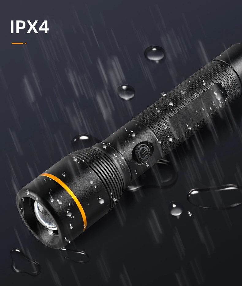 outdoor emergency charging zoom strong light LED flashlight super bright night fishing waterproof flashlight